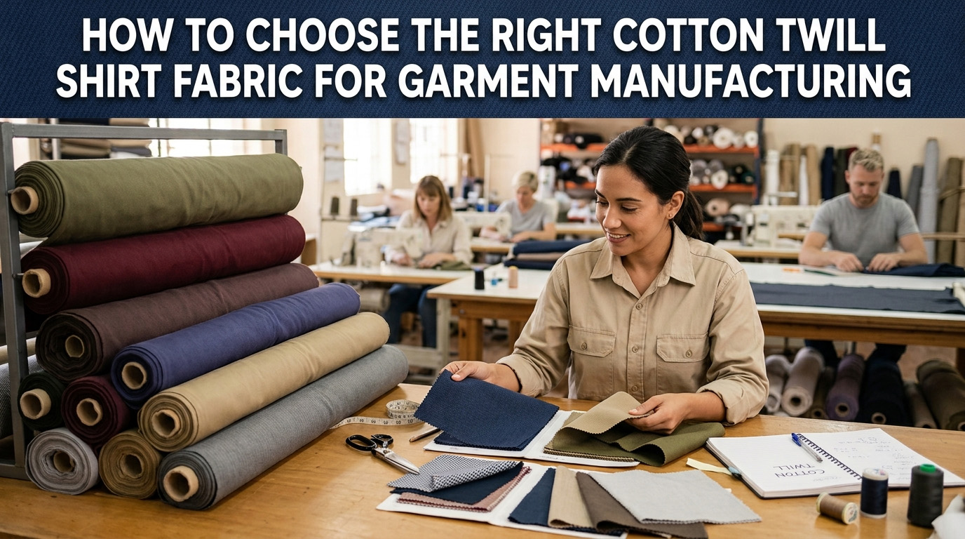 Cómo elegir la tela de camisa de sarga de algodón adecuada para la fabricación de prendas de vestir