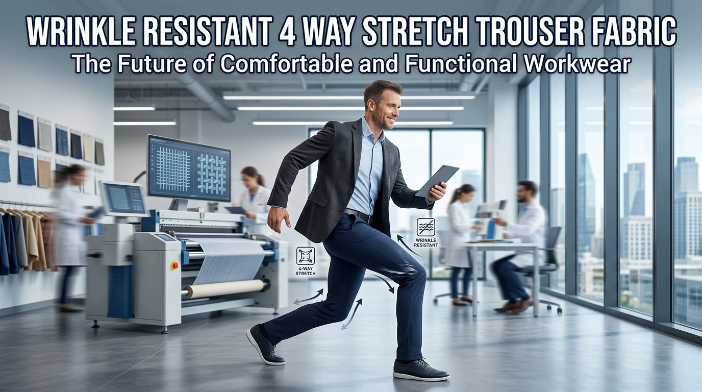 Tejido para pantalones elástico en 4 direcciones resistente a las arrugas: el futuro de la ropa de trabajo cómoda y funcional