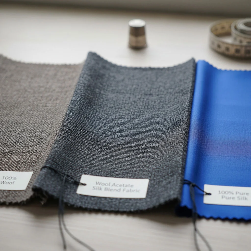 Wool Acetate Silk Blend Fabric